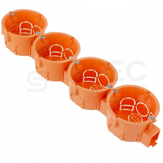 Puszka instalacyjna podtynkowa fi:60mm (62x42mm) IP30 z wkrętami, szeregowa PAWBOL 100szt.