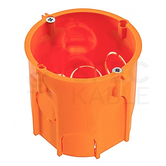 Puszka instalacyjna podtynkowa fi:60mm (62x63mm) IP30 z wkrętami, głęboka PAWBOL