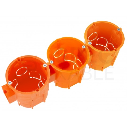 Puszka instalacyjna podtynkowa fi:60mm (62x63mm) IP30 z wkrętami, głęboka, szeregowa PAWBOL