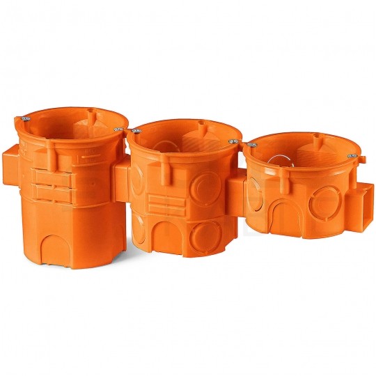 Puszka instalacyjna podtynkowa fi:60mm (62x81mm) z wkrętami, ekstragłęboka, szeregowa SIMET