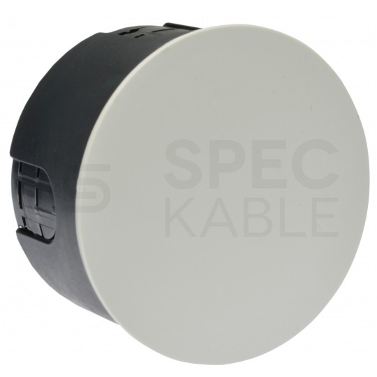 Puszka instalacyjna podtynkowa fi:80mm (84x44mm) IP30 z wkrętami czarna + biała pokrywa PAWBOL