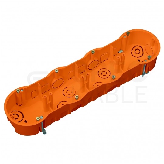 Puszka instalacyjna podtynkowa poczwórna do nidy 4x fi:60mm (68x46mm) IP30 z wkrętami PAWBOL