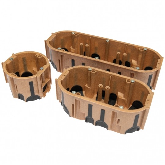 Puszka instalacyjna podtynkowa typu ProDuo ECO fi: 68x60 dwukomponentowa wiatroszczelna IP30 jasnobrązowa