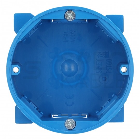 Puszka instalacyjna PST60 do styropianu fi:60mm (68x46mm) podtynkowa do dociepleń niebieska SIMET