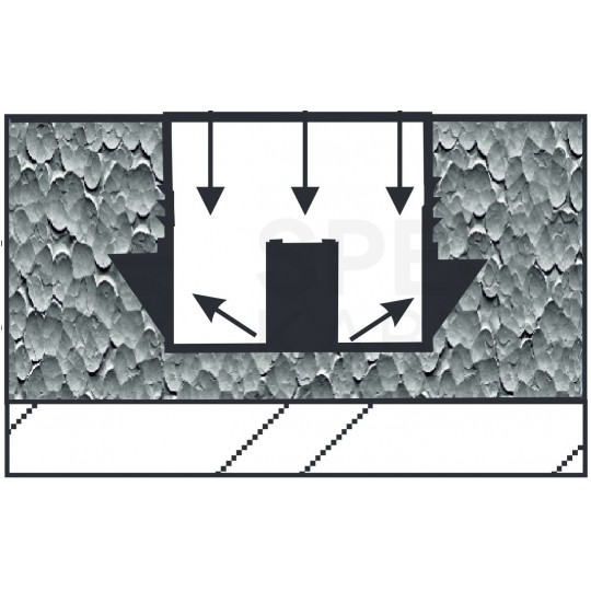 Puszka instalacyjna PST60 do styropianu fi:60mm (68x46mm) podtynkowa do dociepleń niebieska SIMET