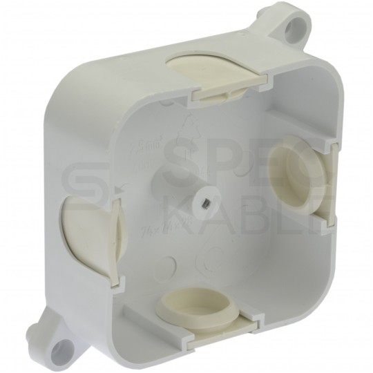 Puszka instalacyjna typu P-2 natynkowa 72x72x28mm hermetyczna IP44 biała