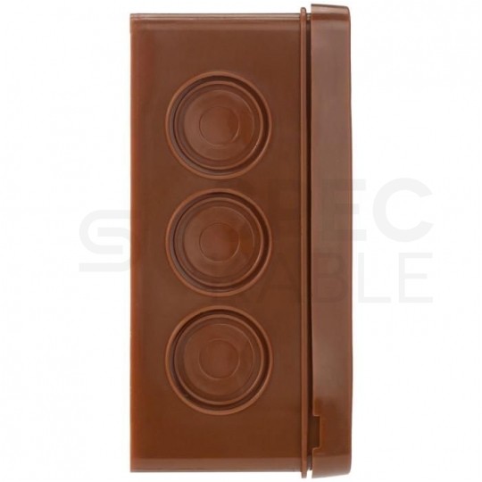 Puszka instalacyjna typu PF natynkowa 86x86x40mm hermetyczna IP55 (12 wlotów) brązowa ViPlast