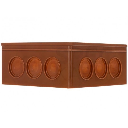 Puszka instalacyjna typu PF natynkowa 86x86x40mm hermetyczna IP55 (12 wlotów) brązowa ViPlast