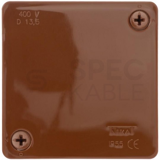 Puszka instalacyjna typu PF natynkowa 86x86x40mm hermetyczna IP55 (12 wlotów) brązowa ViPlast