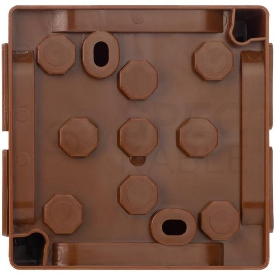 Puszka instalacyjna typu PF natynkowa 86x86x40mm hermetyczna IP55 (6 wlotów) brązowa ViPlast