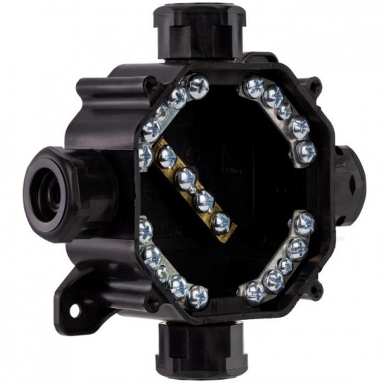 Puszka instalacyjna z dławikami PG16 natynkowa 75x75x33mm hermetyczna IP67 ze złączkami czarna