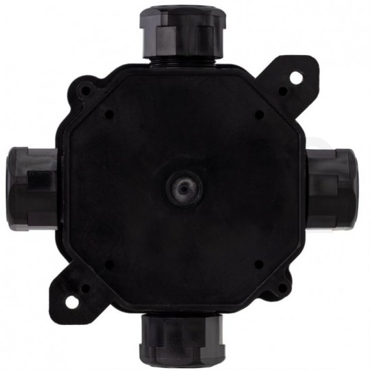 Puszka instalacyjna z dławikami PG16 natynkowa 75x75x33mm hermetyczna IP67 ze złączkami czarna