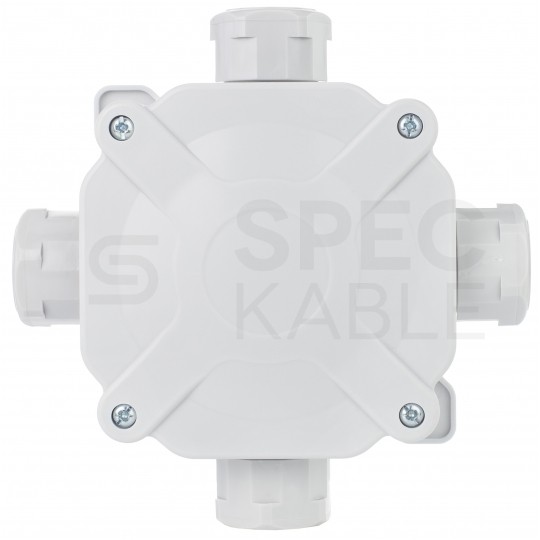 Puszka instalacyjna z dławikami PG16 natynkowa 75x75x33mm hermetyczna IP67 ze złączkami szara