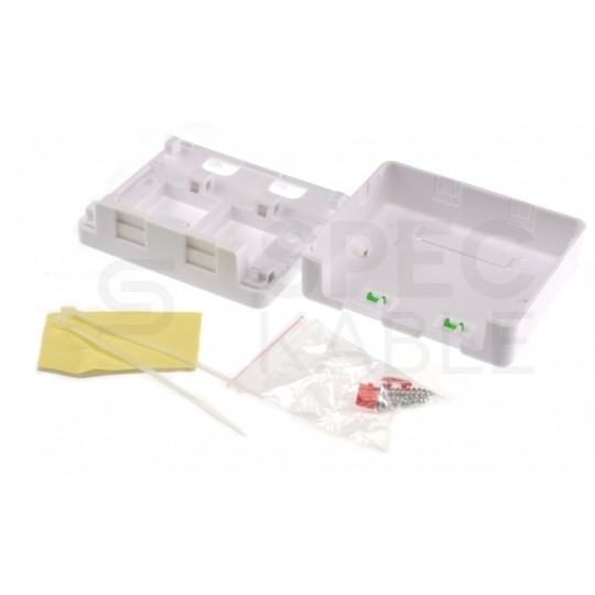 Puszka natynkowa biała na 2 moduły keystone Mediabox