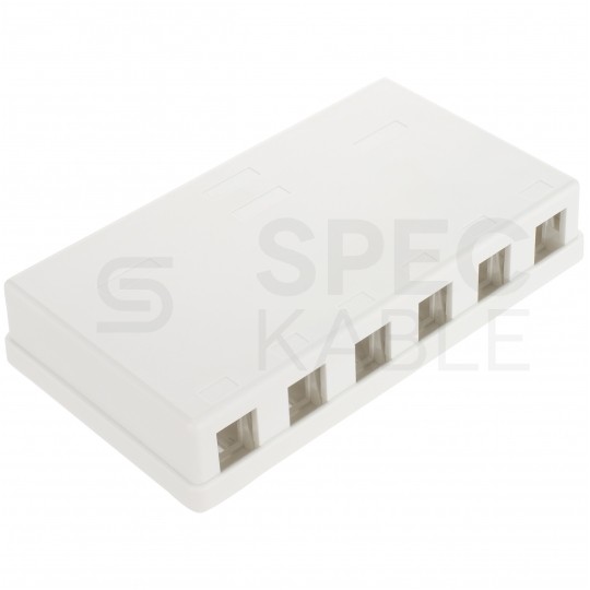 Puszka natynkowa biała na 6 modułów keystone Mediabox