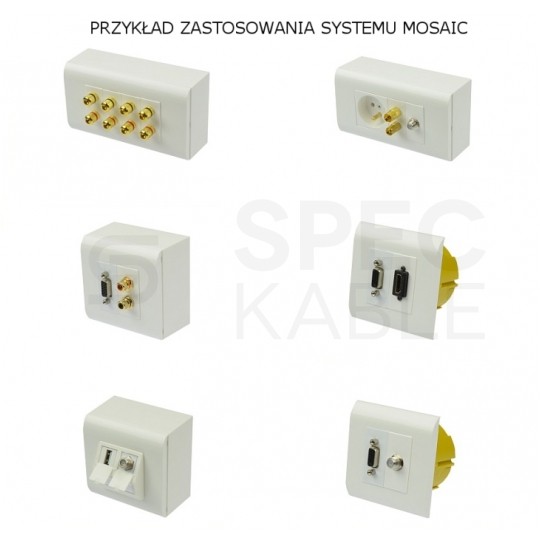 Puszka podtynkowa 12M ramka 6x 45x45 biała Mediabox