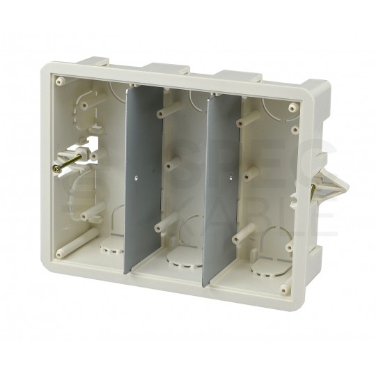 Puszka podtynkowa 12M ramka 6x 45x45 biała Mediabox