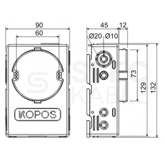 Puszka podtynkowa uniwersalna kieszeniowa do autmatyki / elektroniki KUH1 KOPOS