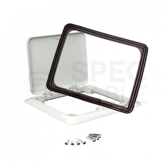 Puszka uniwersalna podtynkowa do dociepleń z drzwiczkami 156x196x86mm bezhalogenowa IP30 szara KOPOS