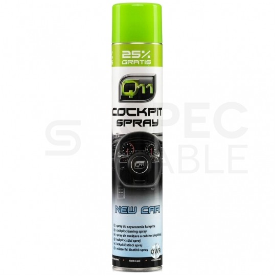 Q11 Preparat, spray do czyszczenia kokpitu samochodowego o zapachu New Car 750ml