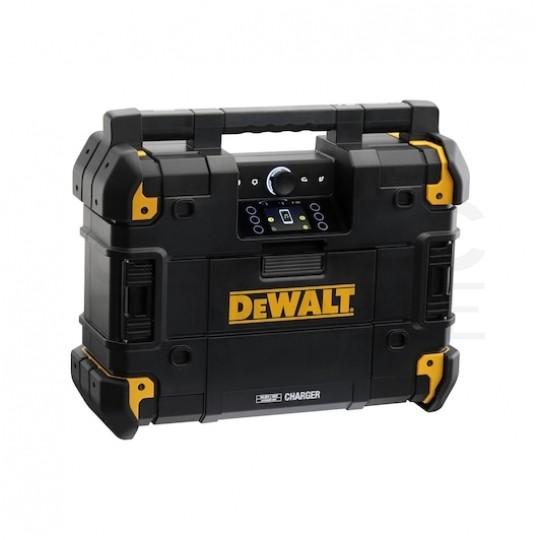 Radio budowlane przenośne Bluetooth DAB+ / FM/AM zasilanie sieciowe 230V z funkcją ładowarki akumulatorów XR 10,8/18V oraz FLEXVOLT 54V+ AUX + USB TSTAK IP54 DeWALT