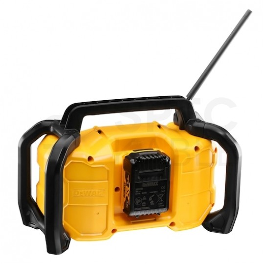 Radio budowlane przenośne Bluetooth DAB+ / FM , zasilanie akumulatorowe XR 12/18V, FLEXVOLT 54V ( bez akumulatora ) i zasilanie 20V + AUX + USB DeWALT