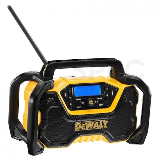 Radio budowlane przenośne Bluetooth DAB+ / FM , zasilanie akumulatorowe XR 12/18V, FLEXVOLT 54V ( bez akumulatora ) i zasilanie 20V + AUX + USB DeWALT