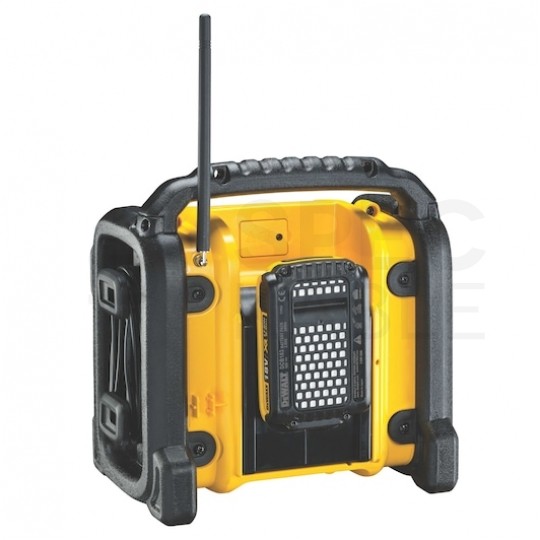 Radio budowlane przenośne FM/AM, zasilanie akumulatorowe XR 10,8/ 14,4/ 18V( bez akumulatora ) i zasilanie 230V 1,8m + AUX + USB DeWALT