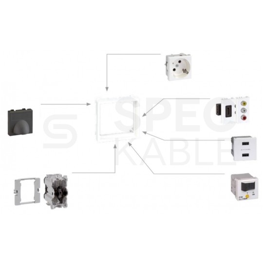 Ramka montażowa 4M (2x 45x45) CIMA biała na moduły Mediabox