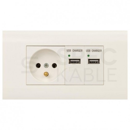 Ramka montażowa 4M 90x45 biała na moduły Mediabox