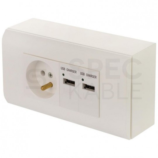 Ramka montażowa 4M 90x45 biała na moduły Mediabox