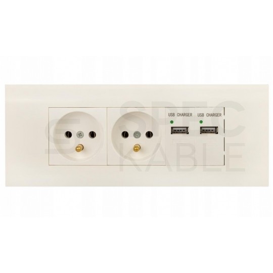 Ramka montażowa 6M 135x45 biała na moduły Mediabox