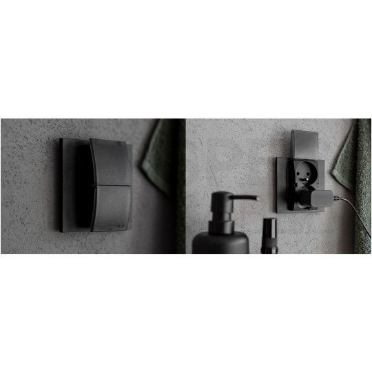 Ramka potrójna SIMON 55 Nature szkło mrożone białe Kontakt Simon TRN3/170