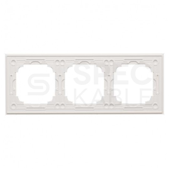 Ramka potrójna SIMON 55 Nature szkło mrożone białe Kontakt Simon TRN3/170