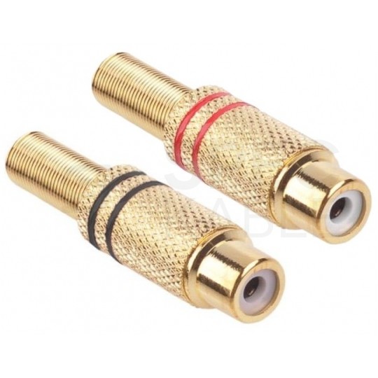 RCA gniazdo na kabel złote - 5mm /25/50