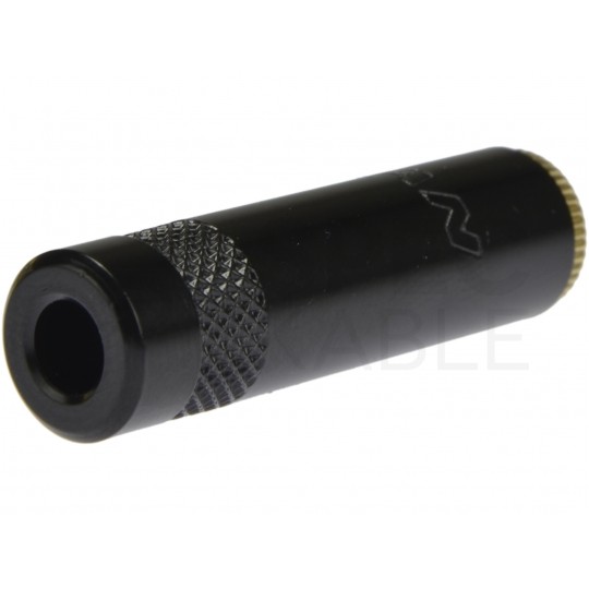 REAN Gniazdo Audio AUX mini Jack 3,5mm Stereo na kabel do 4,0mm pozłacane czarne NYS240BG