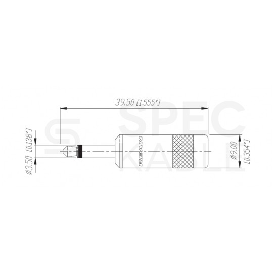 REAN Wtyk Audio AUX mini Jack 3,5mm Mono na kabel do 4,5mm pozłacany czarny NYS226BG