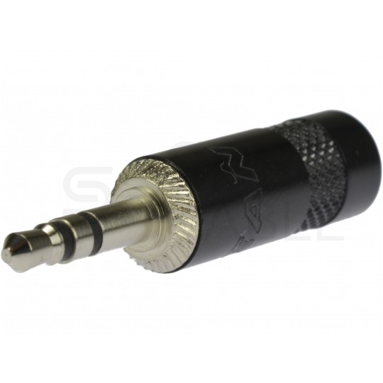 REAN Wtyk Audio AUX mini Jack 3,5mm Stereo na kabel do 4,5mm niklowany czarny NYS231B