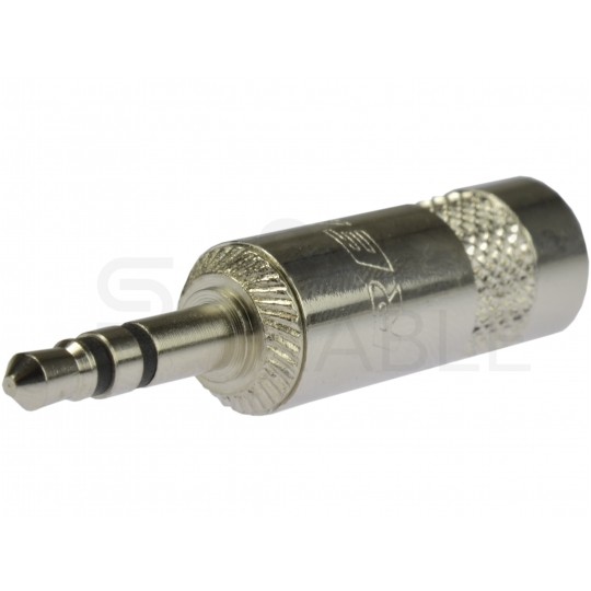 REAN Wtyk Audio AUX mini Jack 3,5mm Stereo na kabel do 4,5mm niklowany NYS231