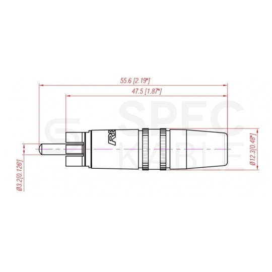 REAN Wtyk RCA Cinch na kabel do 6,1mm pozłacany czarno-biały NYS373-9