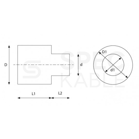 Redukcja Mufa termokurczliwa z klejem TRED 60/45mm do 30/10mm czarna