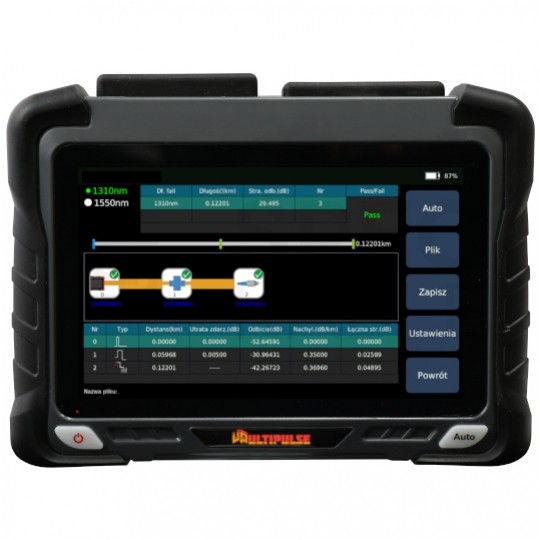 Reflektometr światłowodowy OTDR QUAD 850/1300/1310/1550nm 26/28/35/33dB UP3221 ULTIpulse