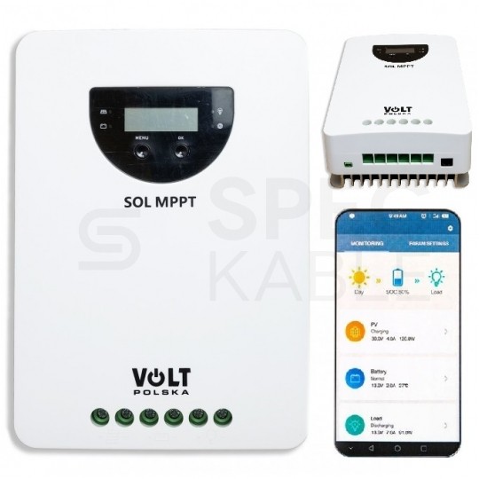 Regulator solarny Kontroler ładowania MPPT 60A 12/24/36/48V LCD BLUETOOTH VOLT