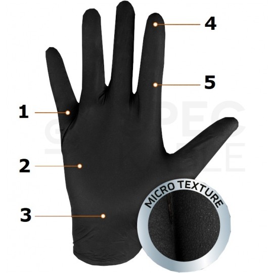 Rękawice robocze, ochronne nitrylowe rozmiar M czarne 100szt 97-691-M NEO