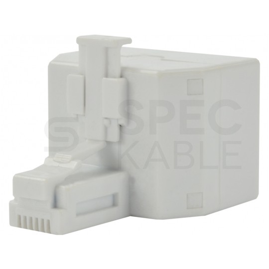 Rozdzielacz telefoniczny RJ12 6P6C 1 wtyk / 2 gniazda kat.3