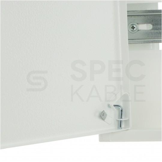 Rozdzielnica bezpiecznikowa natynkowa 1x12 modułów plombowana IP30 255x215x115mm metalowa biała drzwi pełne RN-12-P Karwasz