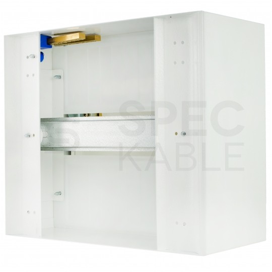 Rozdzielnica bezpiecznikowa natynkowa 1x12 modułów plombowana IP30 255x215x115mm metalowa biała drzwi pełne RN-12-P Karwasz