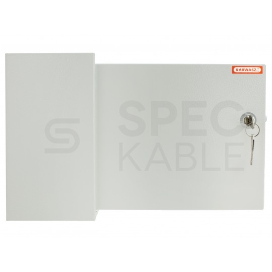 Rozdzielnica bezpiecznikowa natynkowa 1x12 modułów plombowana IP30 255x215x115mm metalowa biała drzwi pełne RN-12-P Karwasz