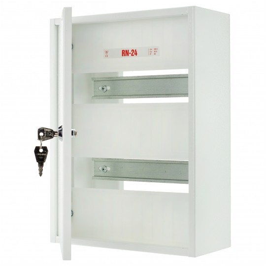 Rozdzielnica bezpiecznikowa natynkowa 2x12 modułów IP30 255x350x115mm metalowa biała drzwi pełne RN-24 Karwasz