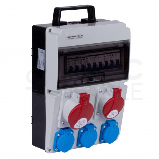 Rozdzielnica budowlana CAS_2-S hermetyczna IP54 Wyposażona + 32A/[5P] + 16A/[5P] + 3x230V/[2P+Z] DOKTORVOLT DV-8119-F